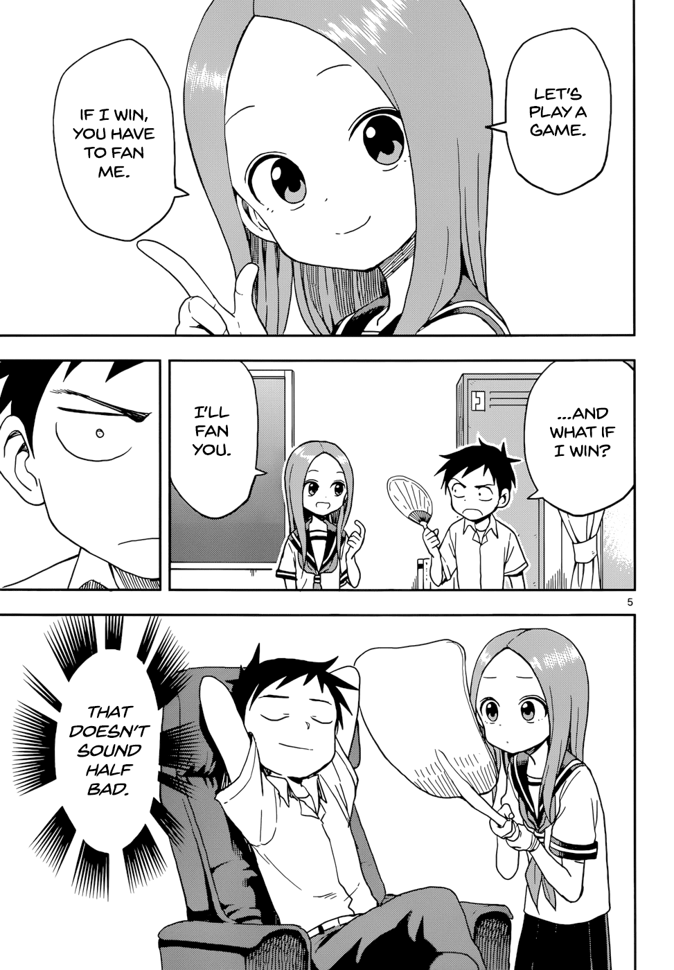 Karakai Jouzu no Takagi-san Chapter 86 page 5 - Chapter 86: Fan