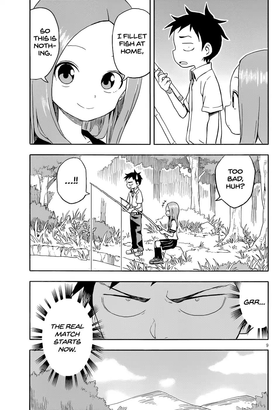 Karakai Jouzu no Takagi-san Chapter 89 page 9 - Chapter 89: Fishing