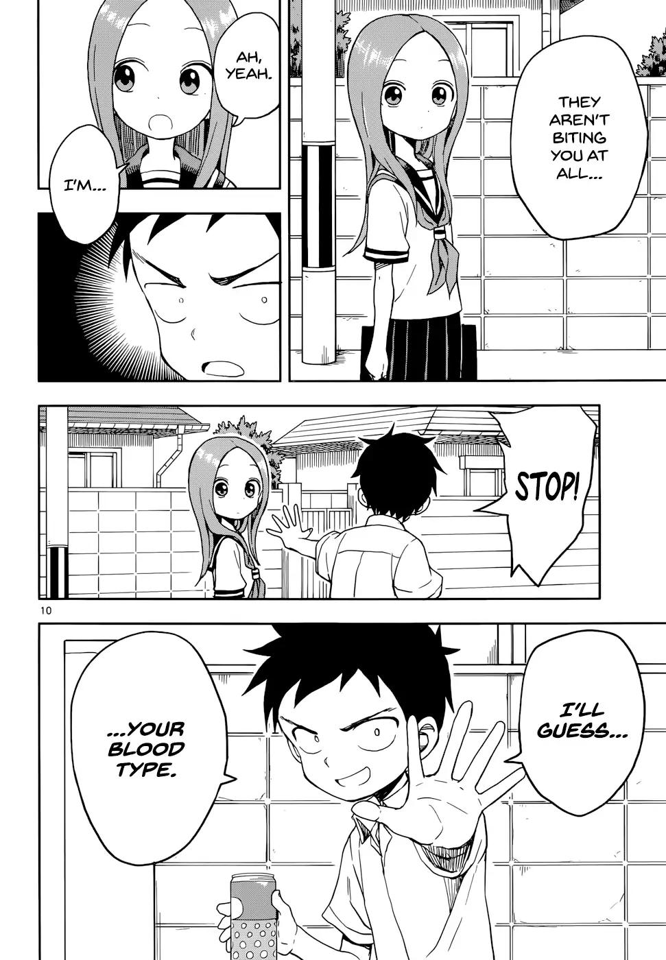 Karakai Jouzu no Takagi-san Chapter 90 page 10 - Chapter 90: Blood Type
