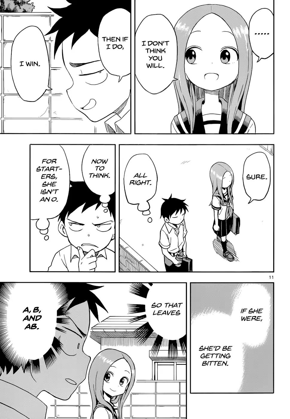 Karakai Jouzu no Takagi-san Chapter 90 page 11 - Chapter 90: Blood Type