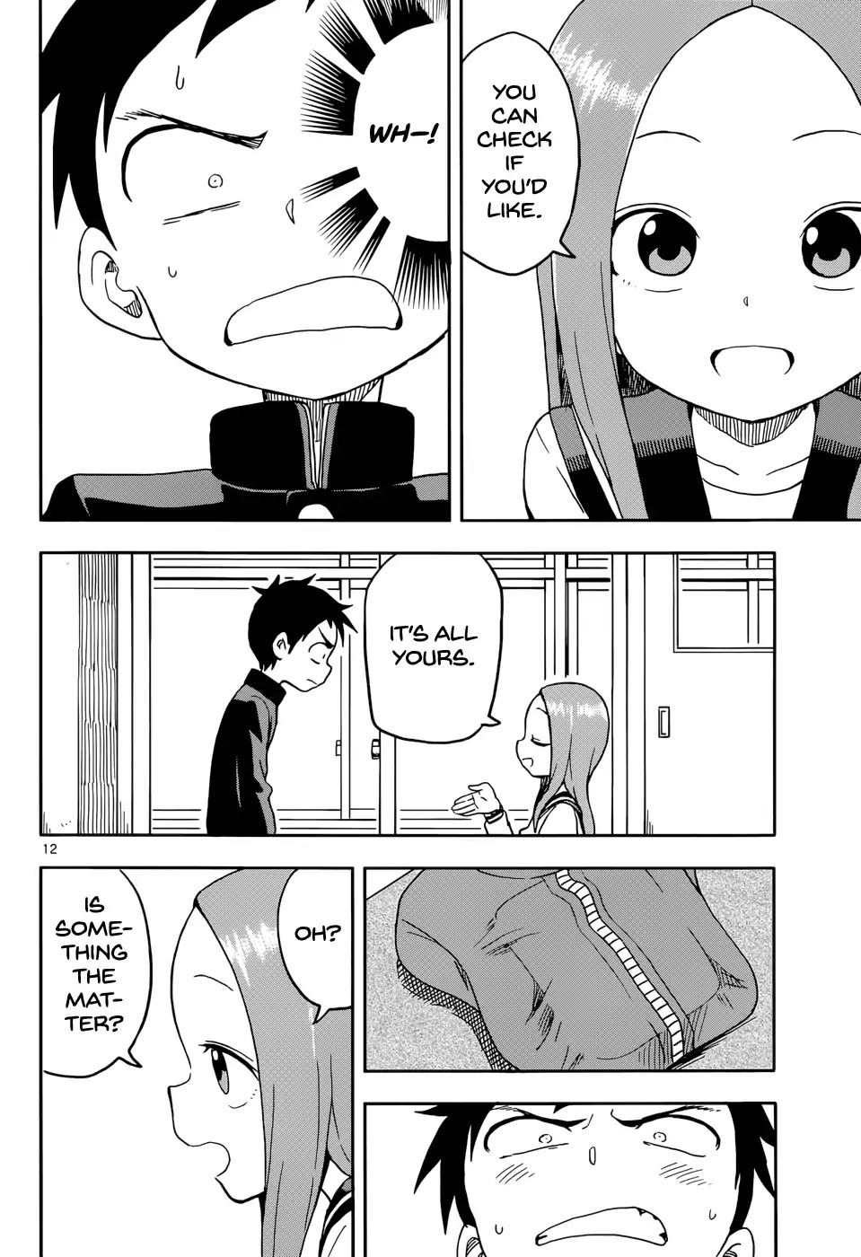 Karakai Jouzu no Takagi-san Chapter 91 page 12 - Chapter 91: Bag Inspection
