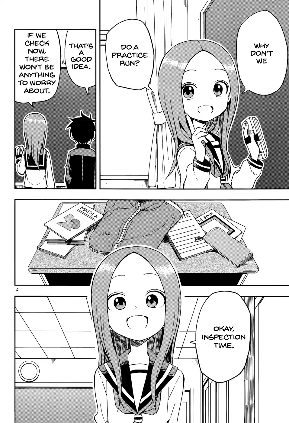 Karakai Jouzu no Takagi-san Chapter 91 page 4 - Chapter 91: Bag Inspection