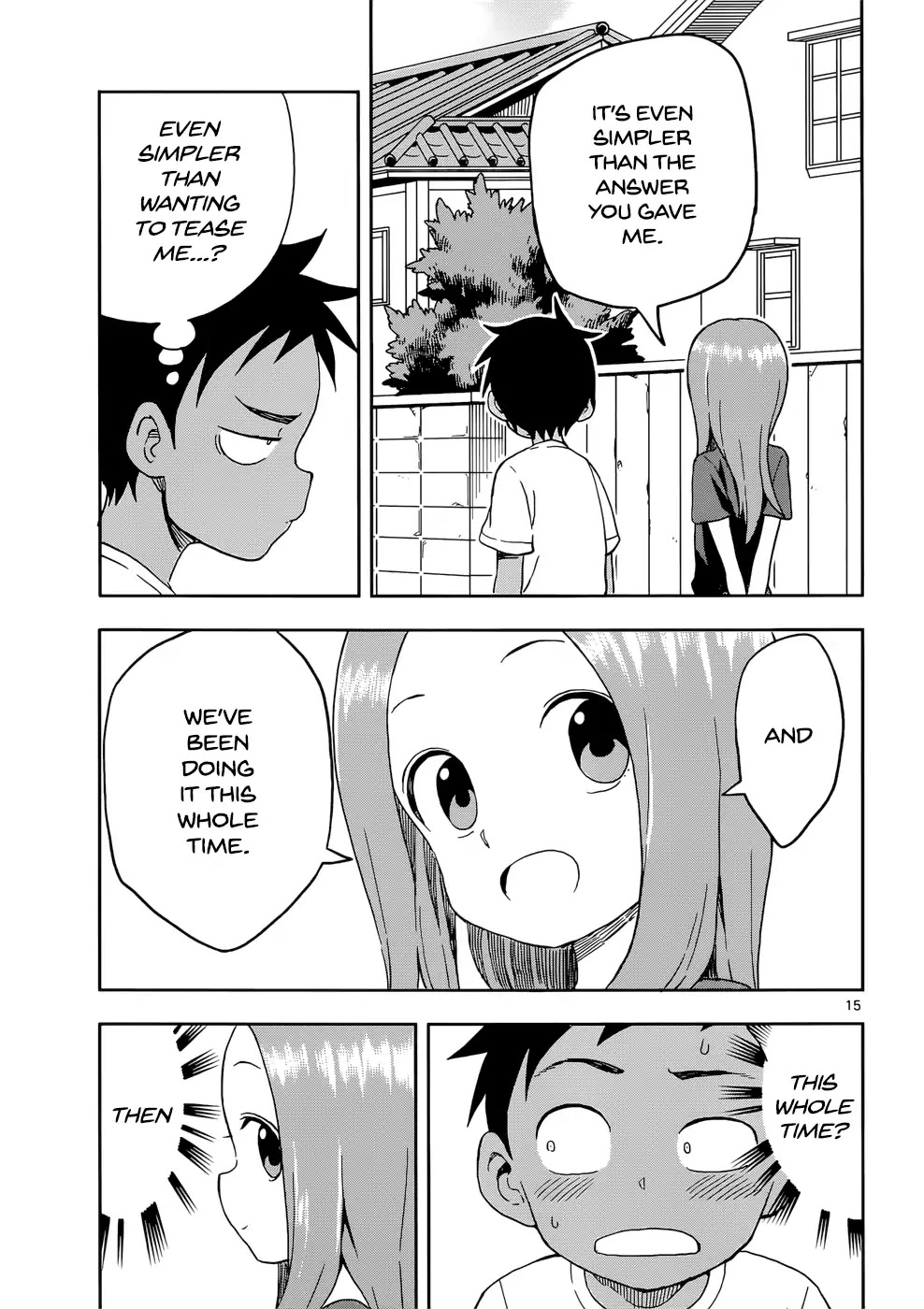 Karakai Jouzu no Takagi-san Chapter 92 page 15 - Chapter 92: Sunburn