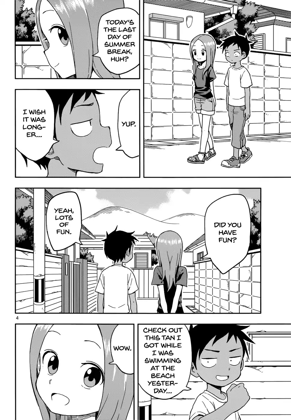Karakai Jouzu no Takagi-san Chapter 92 page 4 - Chapter 92: Sunburn