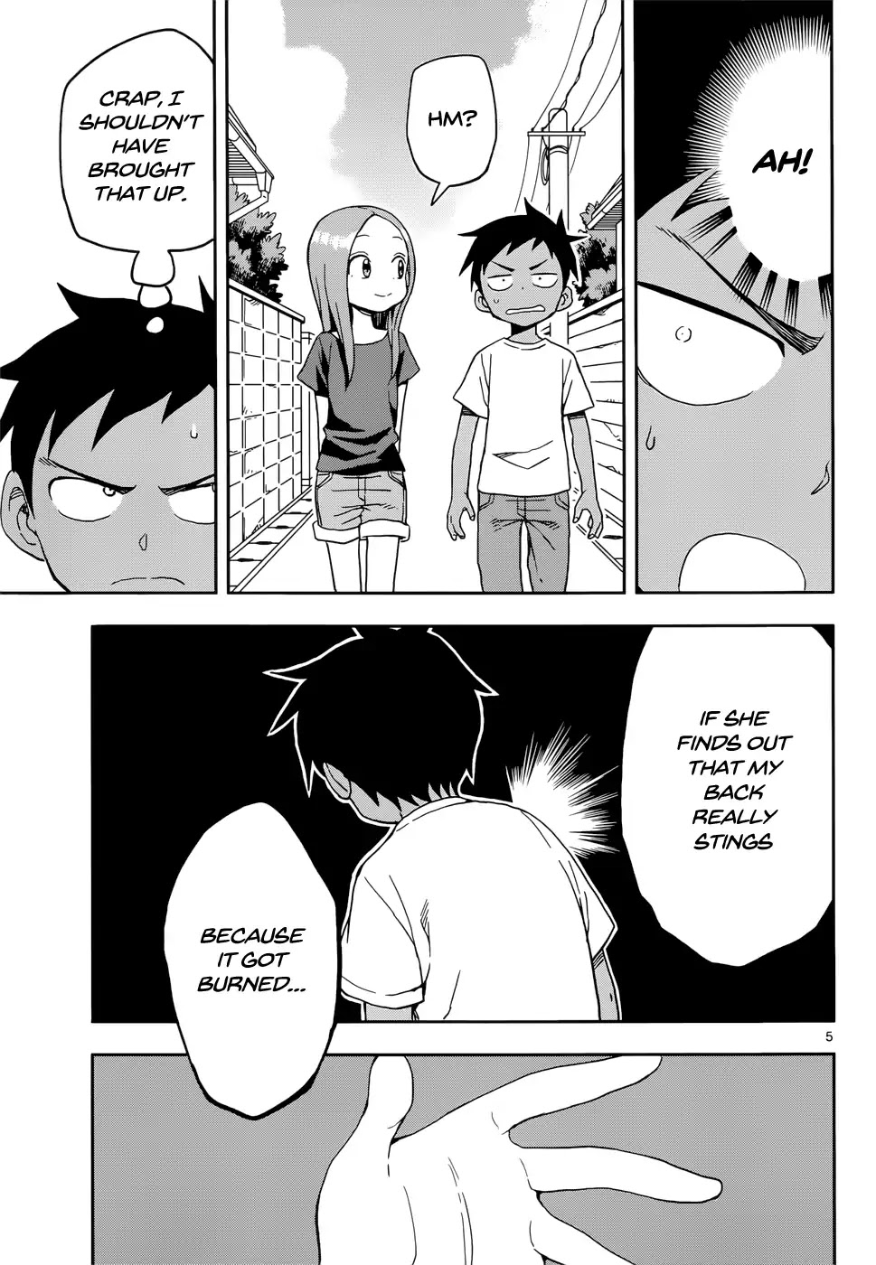 Karakai Jouzu no Takagi-san Chapter 92 page 5 - Chapter 92: Sunburn