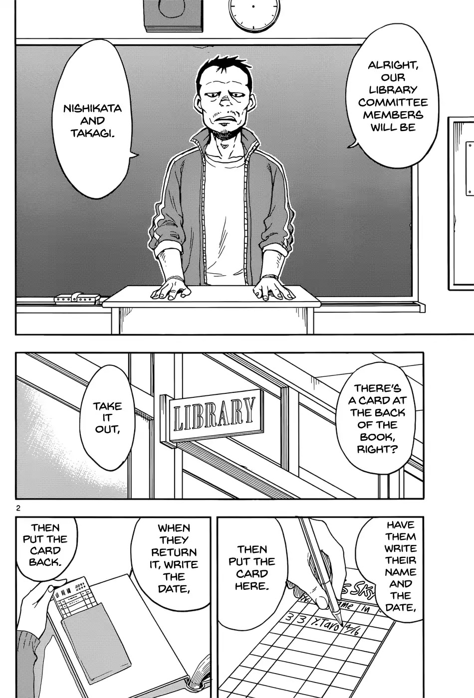 Karakai Jouzu no Takagi-san Chapter 94 page 2 - Chapter 94: Library Committee Member