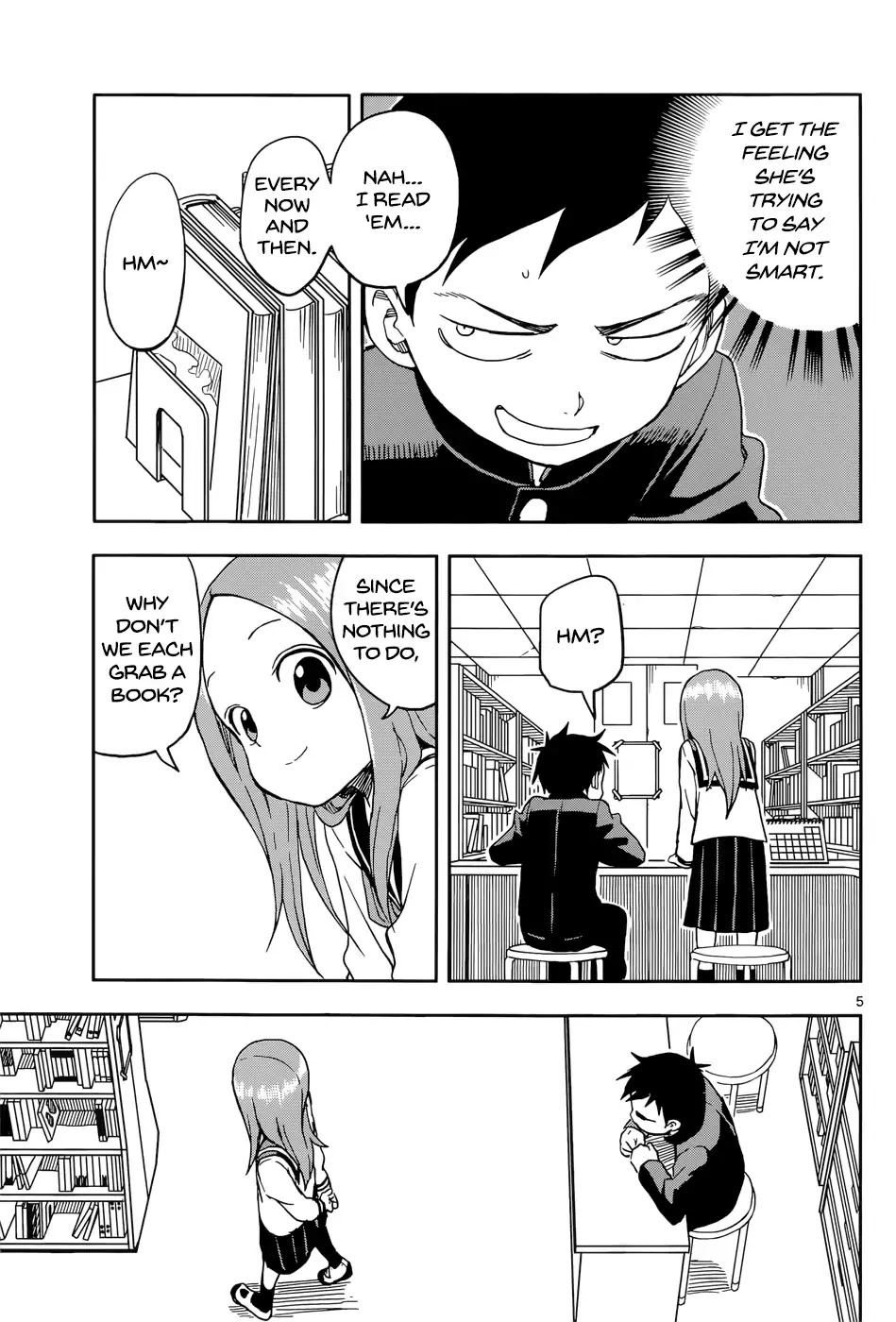 Karakai Jouzu no Takagi-san Chapter 94 page 5 - Chapter 94: Library Committee Member