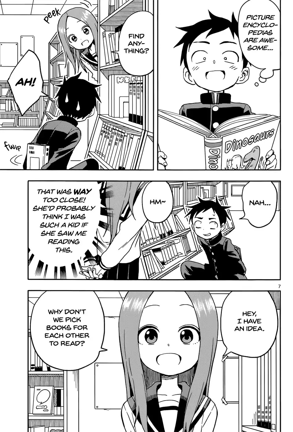 Karakai Jouzu no Takagi-san Chapter 94 page 7 - Chapter 94: Library Committee Member
