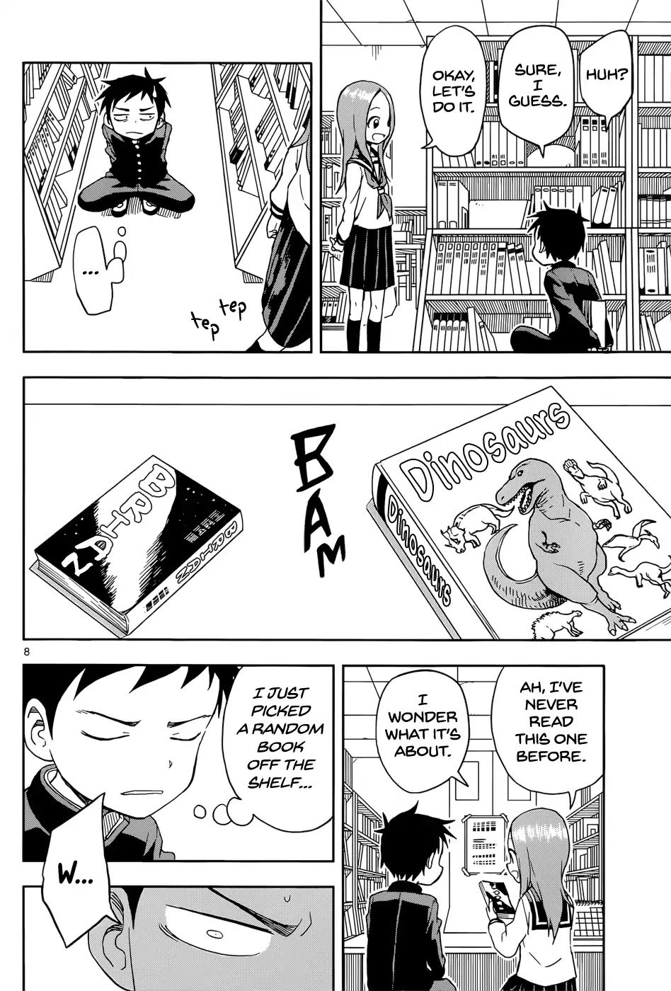 Karakai Jouzu no Takagi-san Chapter 94 page 8 - Chapter 94: Library Committee Member