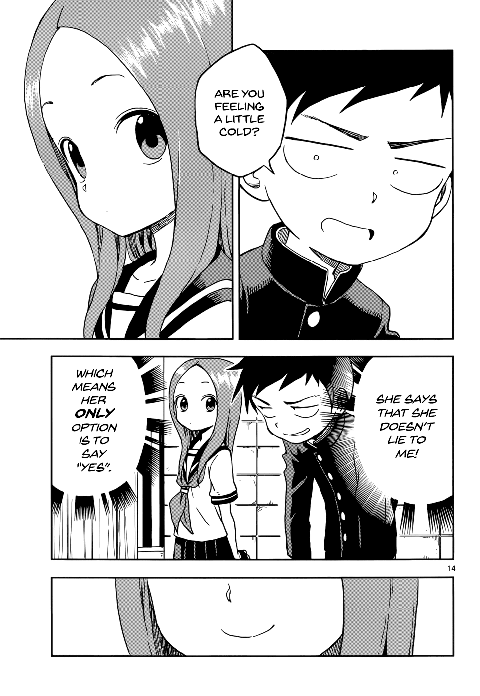 Karakai Jouzu no Takagi-san Chapter 95 page 14 - Chapter 95: Changing Uniforms