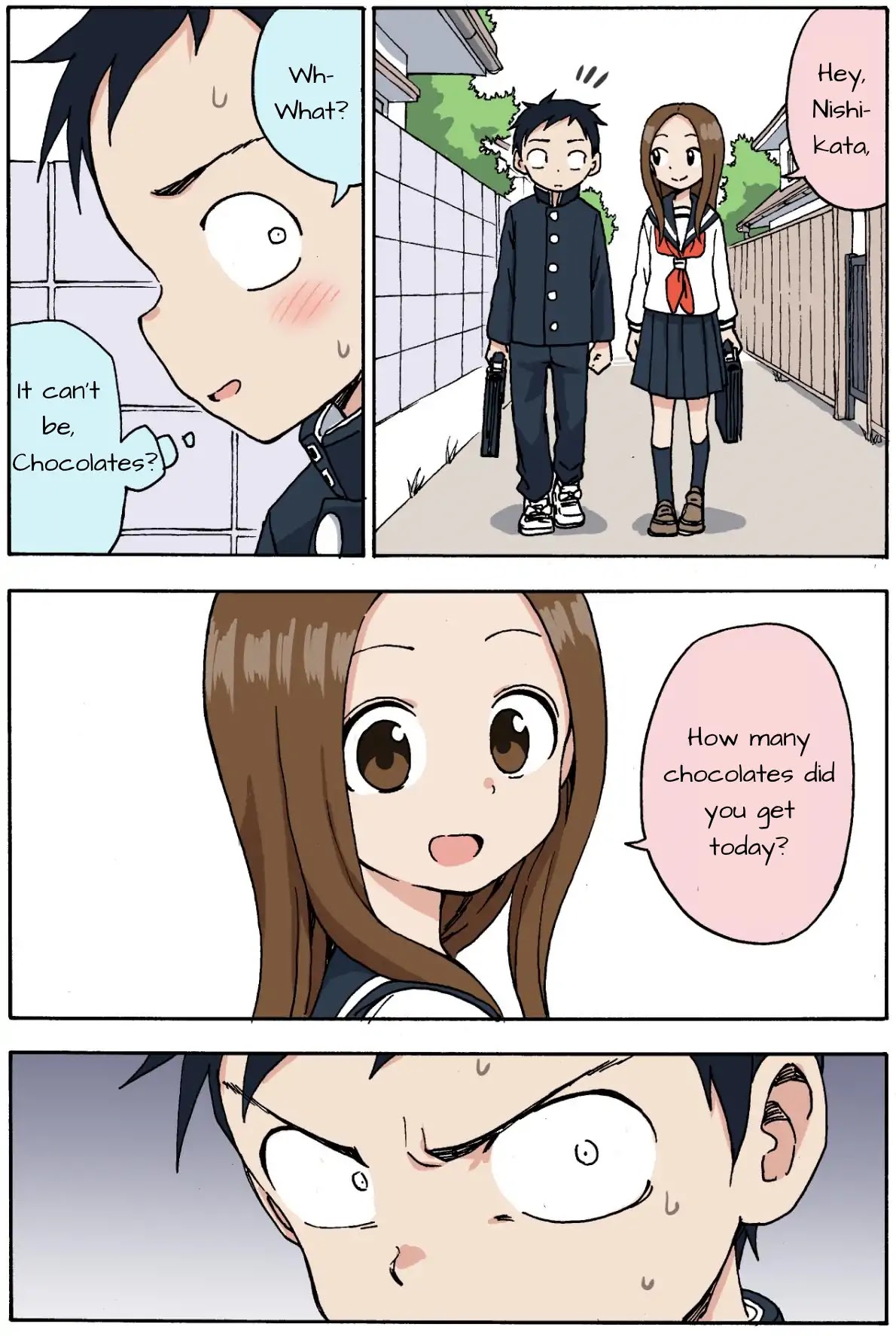 Karakai Jouzu no Takagi-san Chapter 96.5 page 1 - Chapter: Valentine's Short (2019)