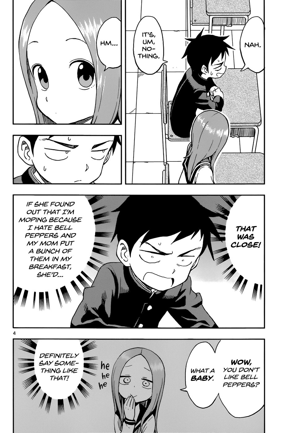 Karakai Jouzu no Takagi-san Chapter 96 page 4 - Chapter 96: Least Favorite Foods