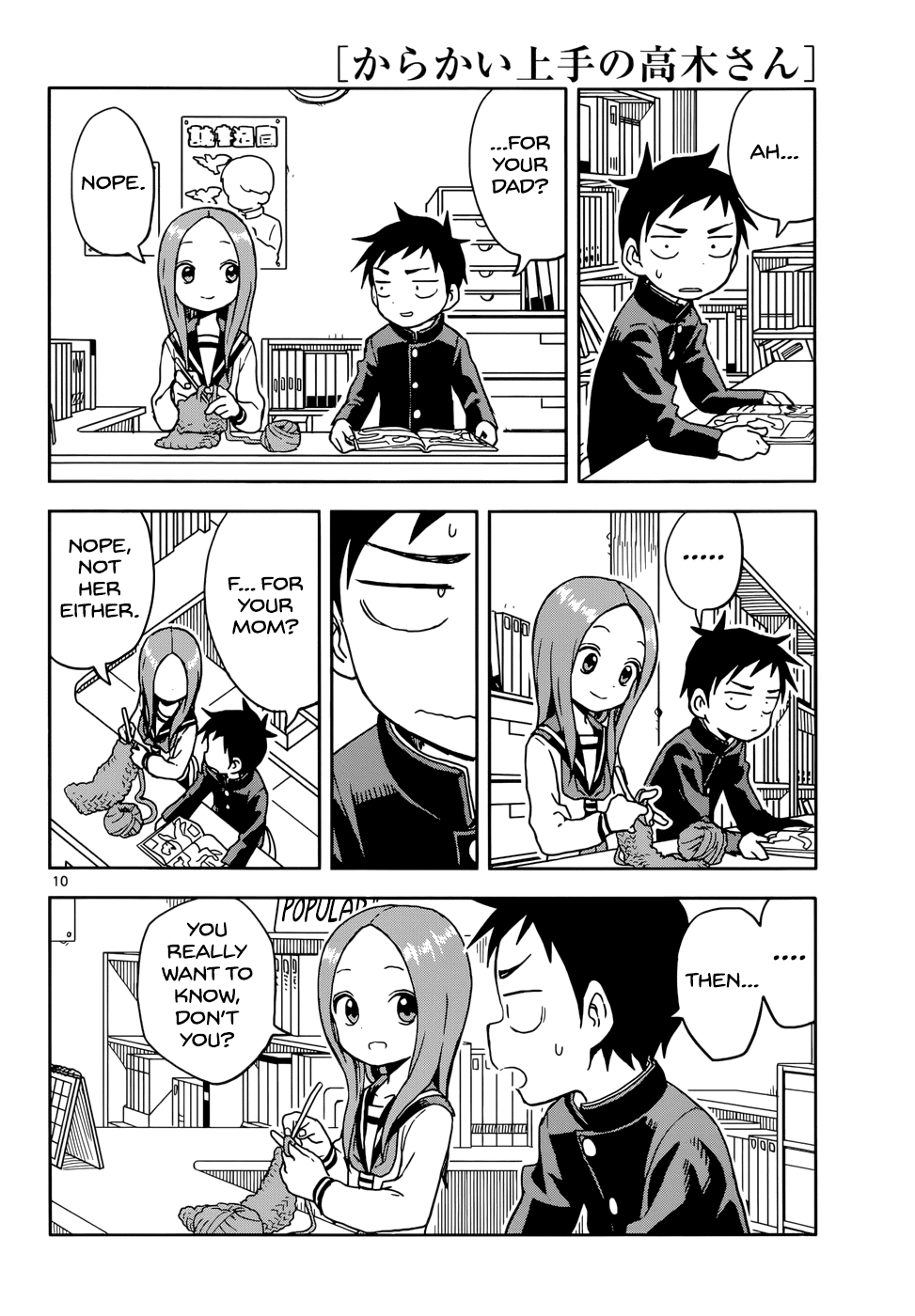 Karakai Jouzu no Takagi-san Chapter 97 page 10 - Chapter 97: Crocheting