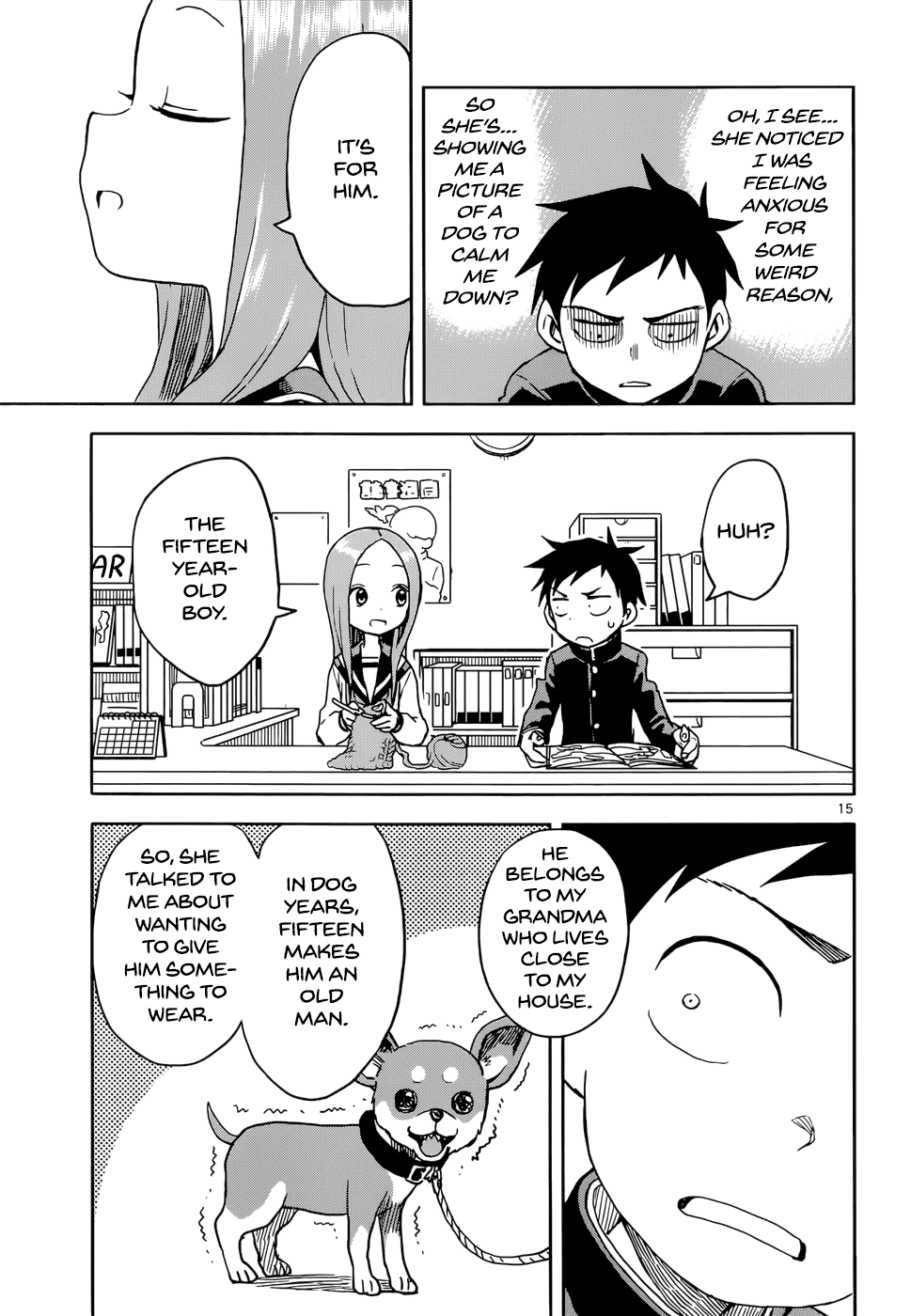 Karakai Jouzu no Takagi-san Chapter 97 page 15 - Chapter 97: Crocheting