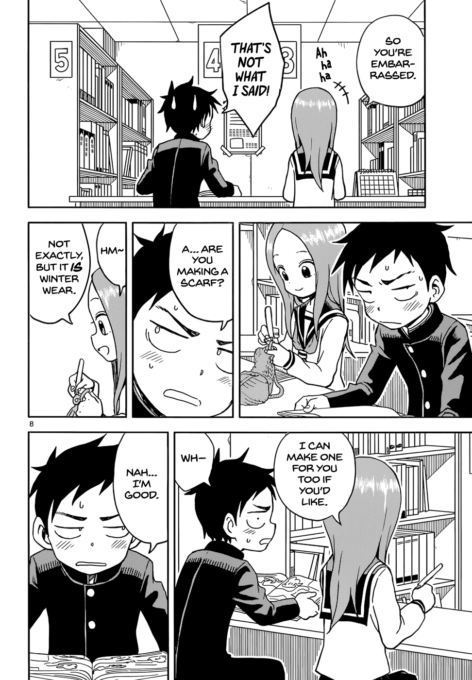 Karakai Jouzu no Takagi-san Chapter 97 page 8 - Chapter 97: Crocheting