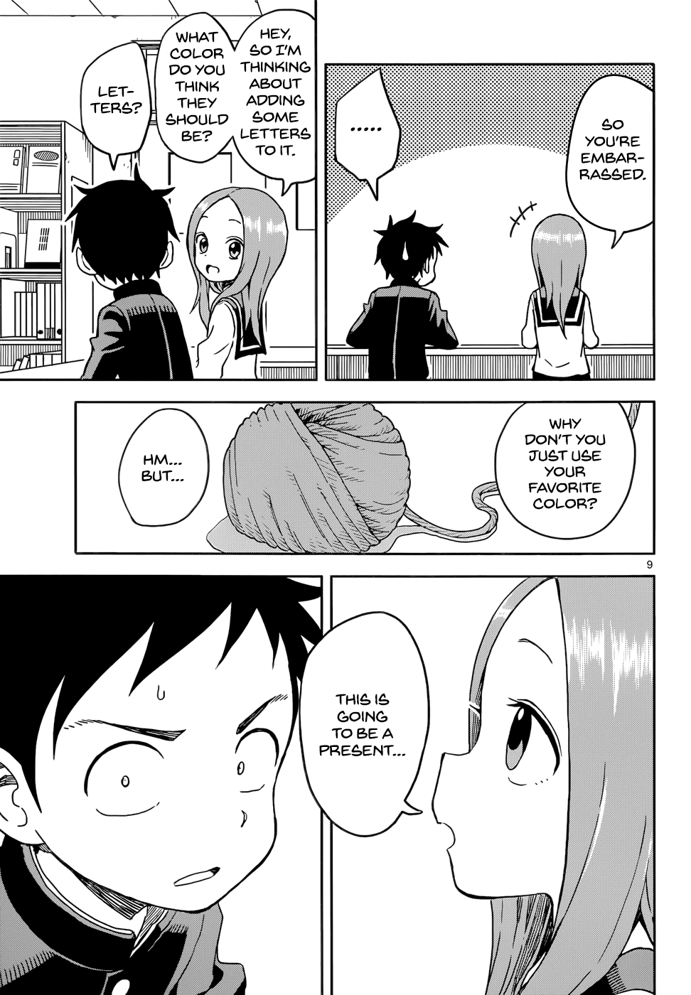 Karakai Jouzu no Takagi-san Chapter 97 page 9 - Chapter 97: Crocheting