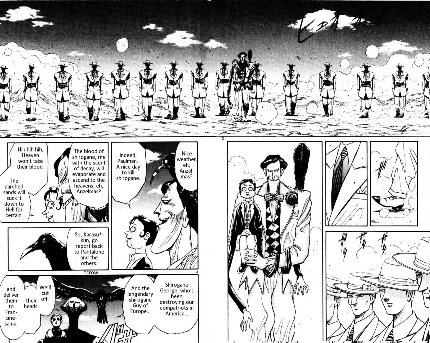 Karakuri Circus Chapter 109 page 2 - Chapter 109: Karakuri - Silver Smoke - Act 5: Mask