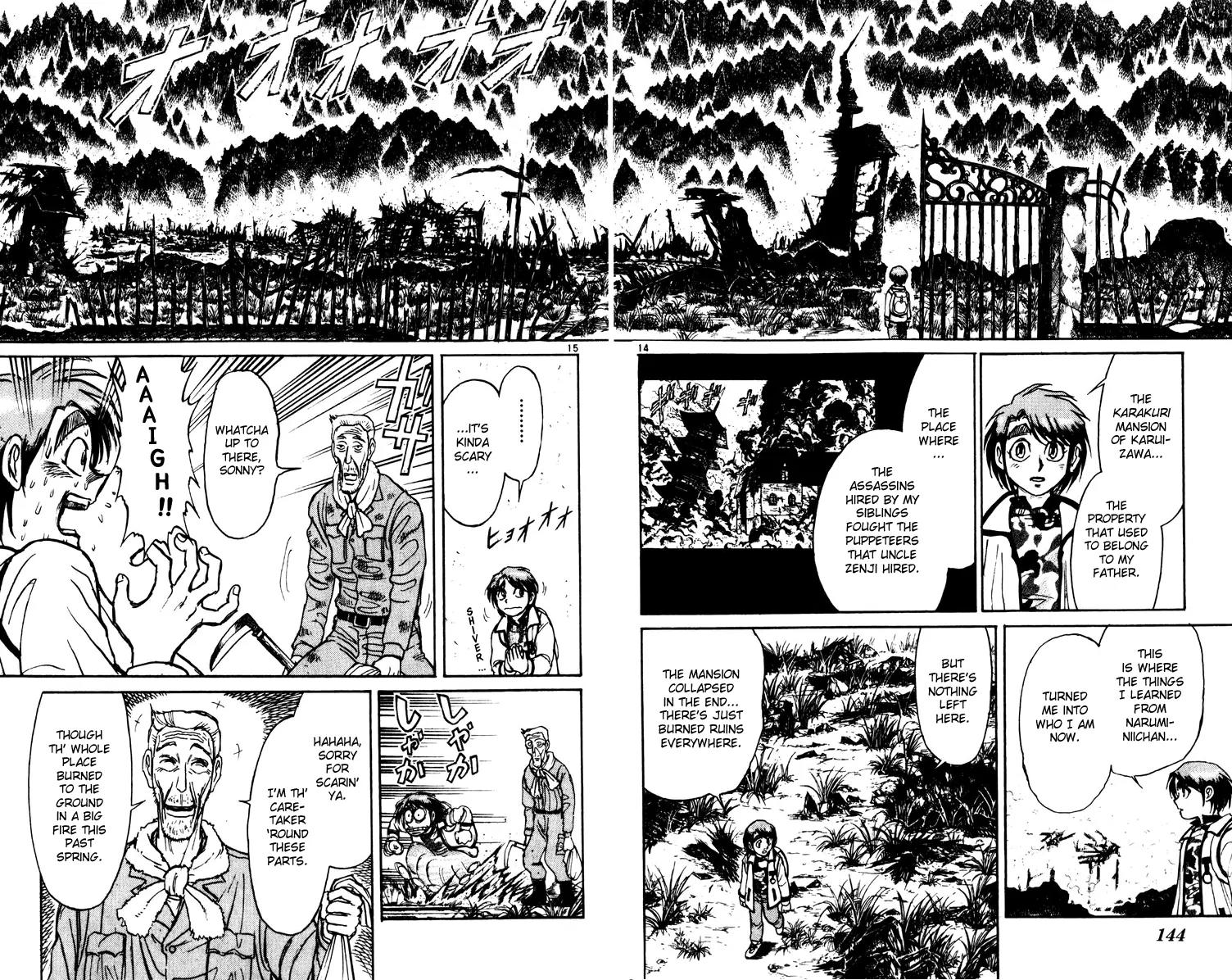 Karakuri Circus Chapter 214 page 14 - Chapter 214: Circus - Final Act - Act 2: Masaru Returns to the Starting Point