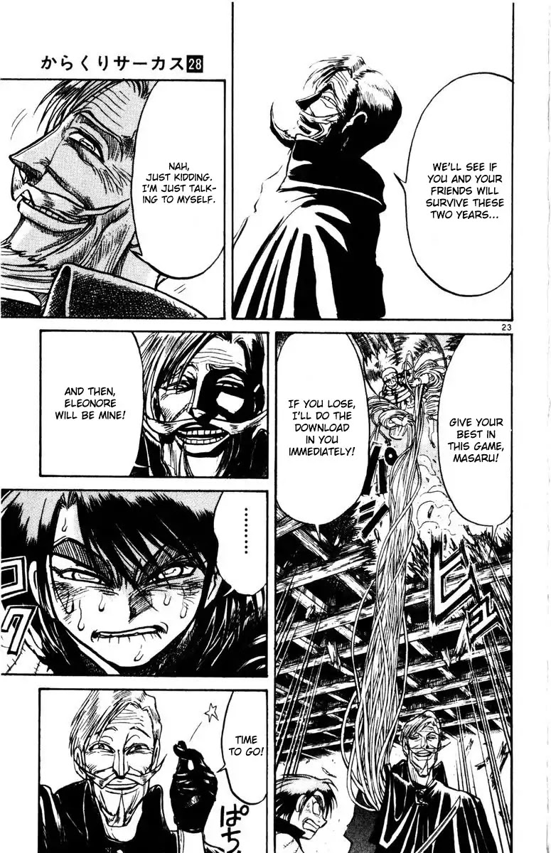 Karakuri Circus Chapter 273 page 23 - Chapter 273: Circus - Final Act - Act 61: Beginning of the Game
