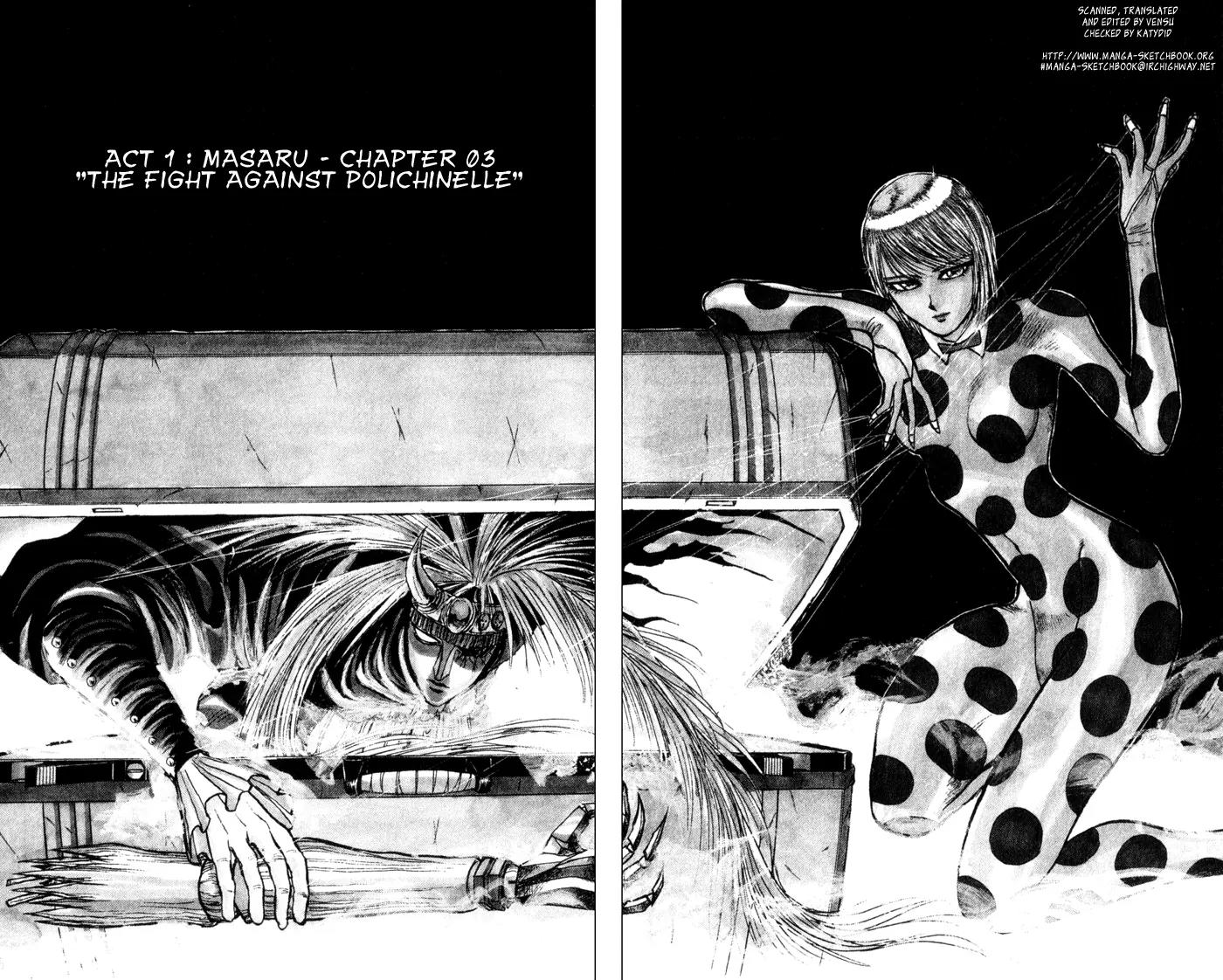 Karakuri Circus Chapter 3 page 2 - Chapter 3: The Fight Against Polichinelle - Act 1: Masaru