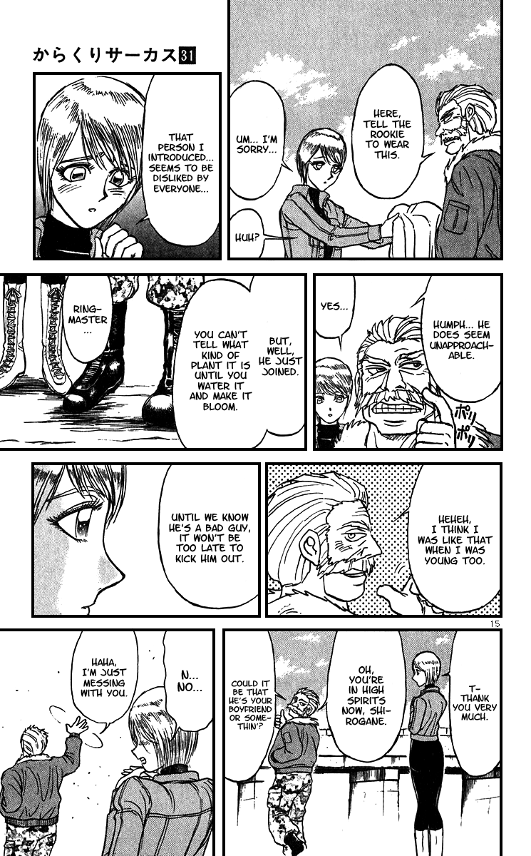 Karakuri Circus Chapter 301 page 16 - Chapter 301: Main Part - Days with Narumi - Act 1: Opening Bell