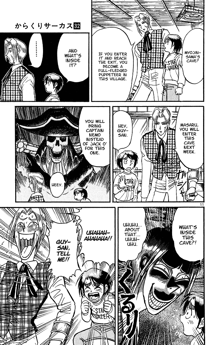 Karakuri Circus Chapter 311 page 12 - Chapter 311: Main Part - Spring at Kuroga Village - Act 1: Opening Bell
