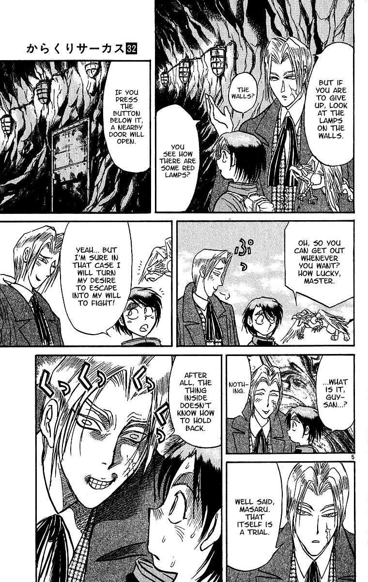 Karakuri Circus Chapter 313 page 6 - Chapter 313: Main Part - Spring at Kuroga Village - Act 3: Myojin-Sama's Cave