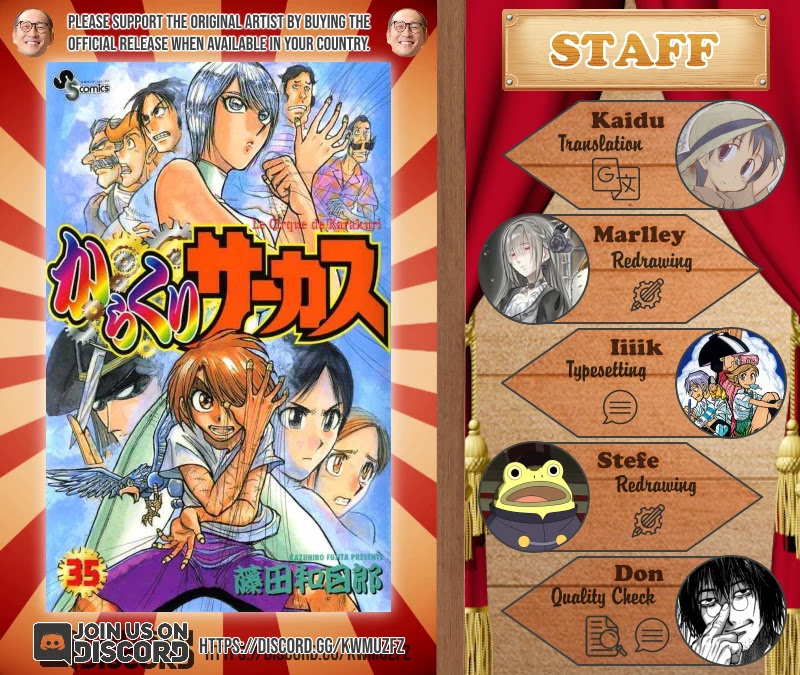 Karakuri Circus Chapter 336 page 1 - Chapter 336: Deus Ex Machina - Act 3: Attack on Kuroga Village