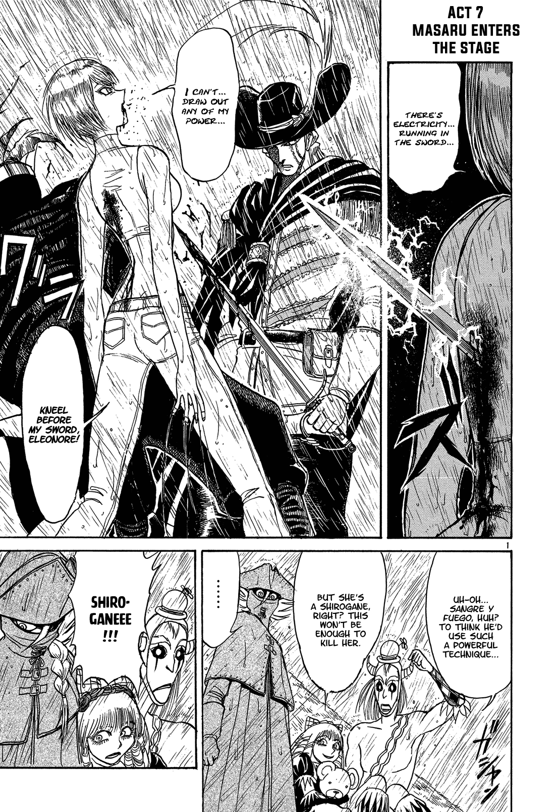Karakuri Circus Chapter 340 page 1 - Chapter 340: Deus Ex Machina - Act 7: Masaru Enters the Stage