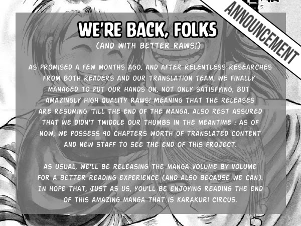 Karakuri Circus Chapter 345 page 18 - Chapter 345: Deus Ex Machina - Act 12: Faceless Acts