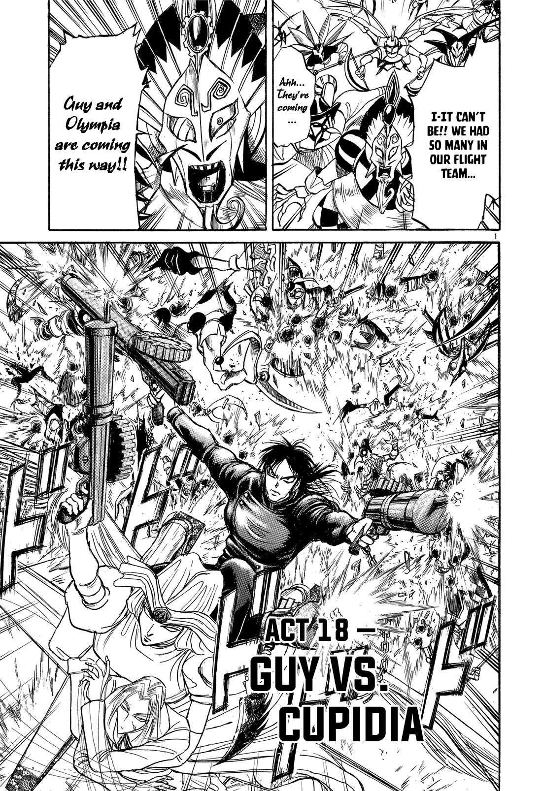 Karakuri Circus Chapter 351 page 1 - Chapter 351: Deus Ex Machina - Act 18: Guy Vs. Cupidia