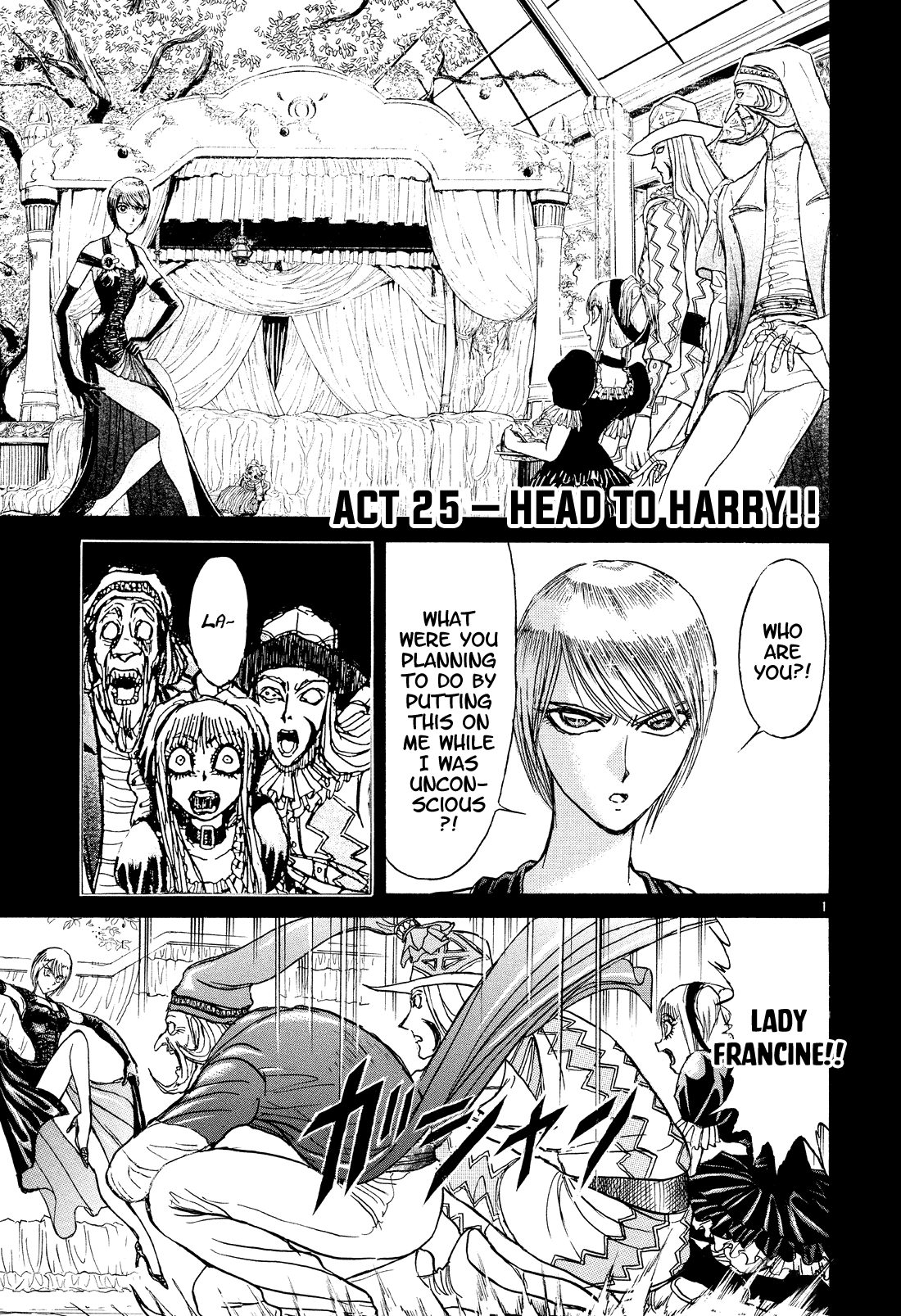 Karakuri Circus Chapter 358 page 1 - Chapter 358: Deus Ex Machina - Act 25: Head to Harry!!