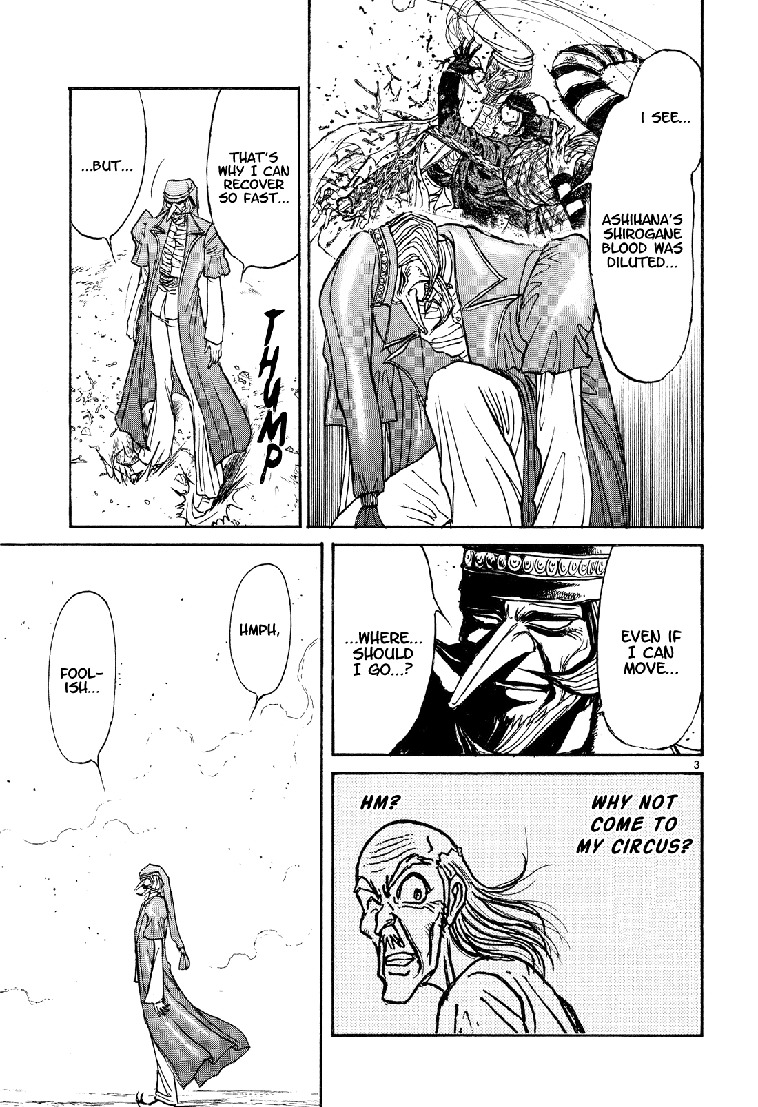 Karakuri Circus Chapter 371 page 3 - Chapter 371: Deus Ex Machina - Act 38: Dark Green Bullet