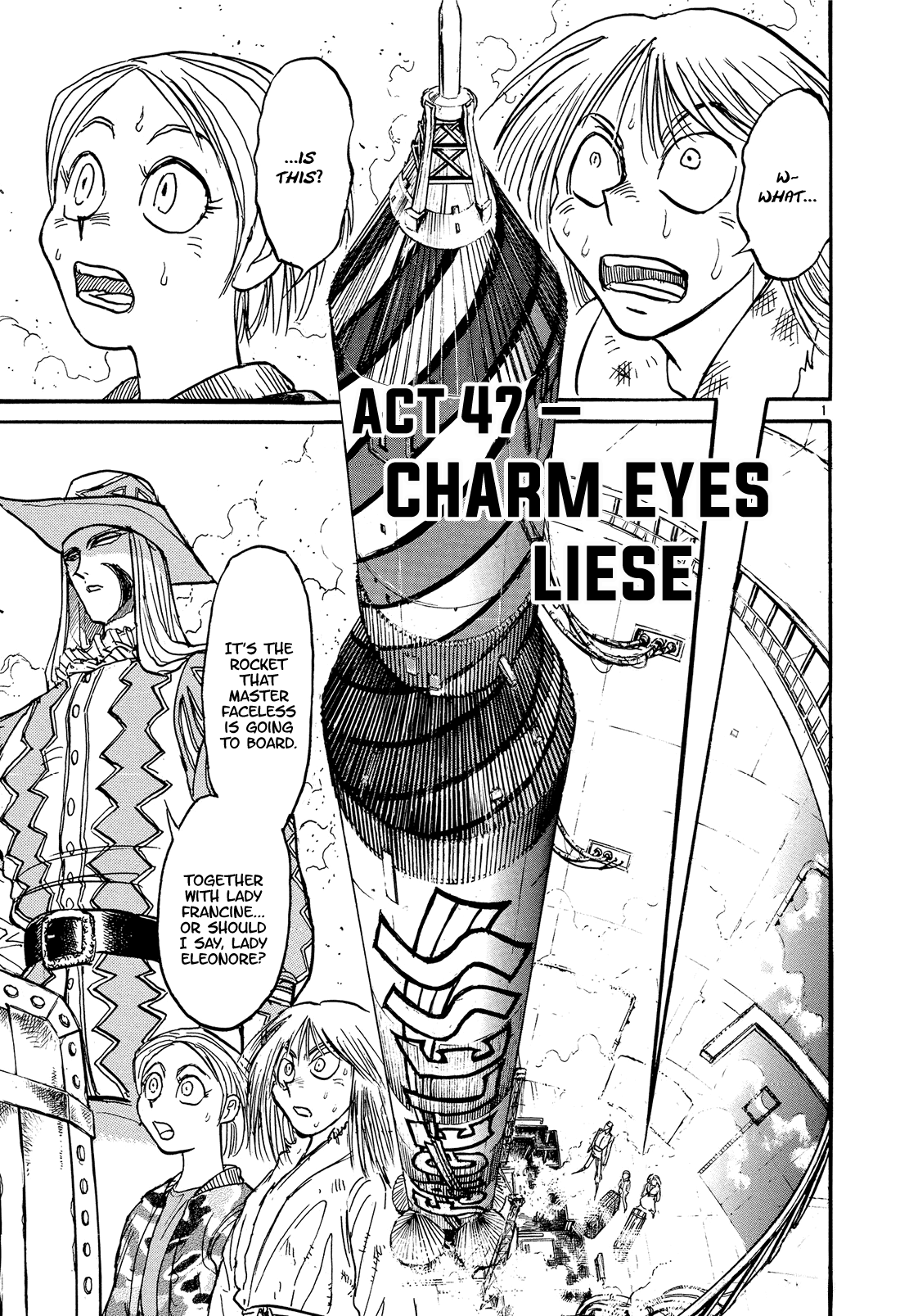 Karakuri Circus Chapter 380 page 1 - Chapter 380: Deus Ex Machina - Act 47: Charm Eyes Liese