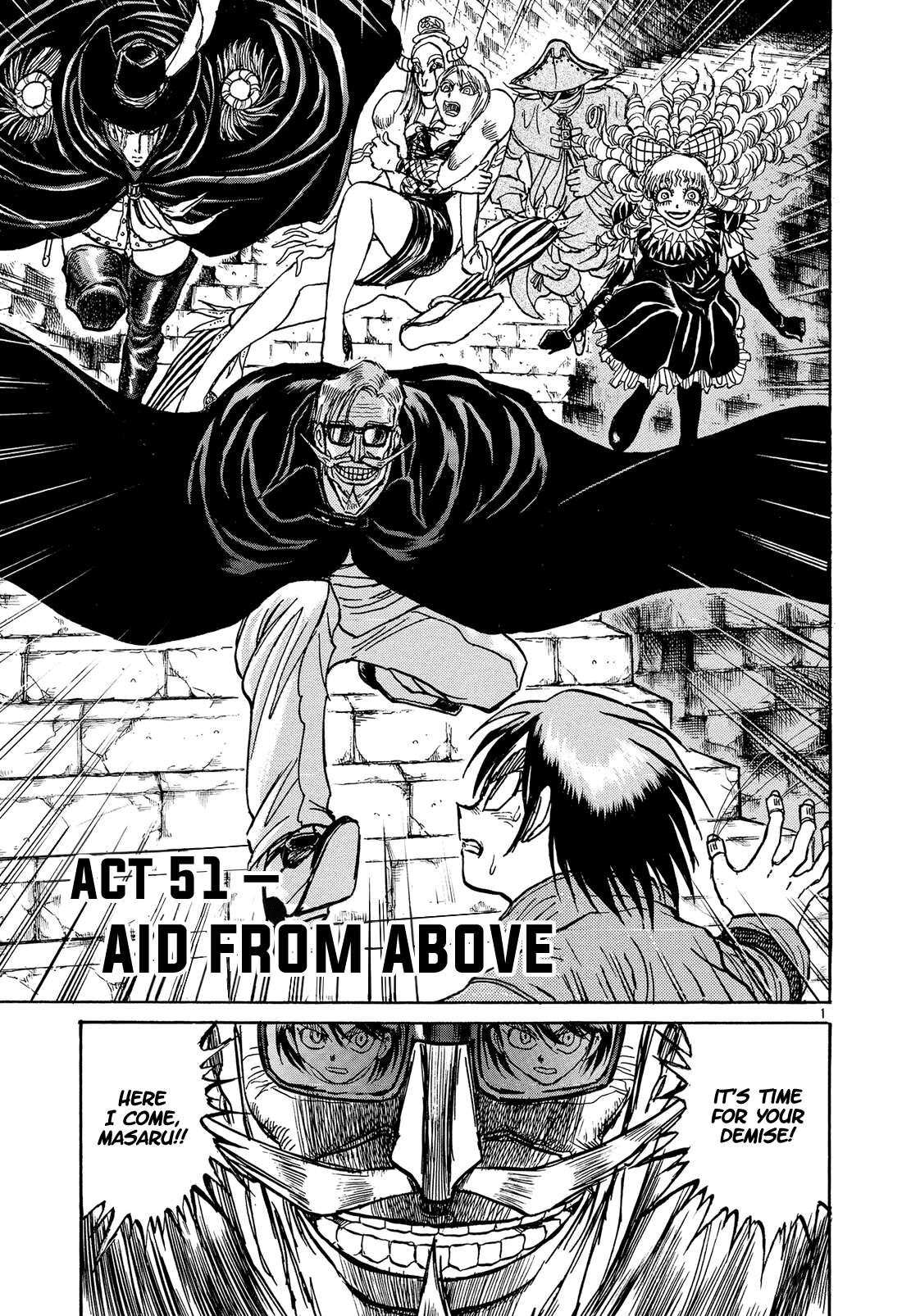 Karakuri Circus Chapter 384 page 1 - Chapter 384: Deus Ex Machina - Act 51: Aid From Above