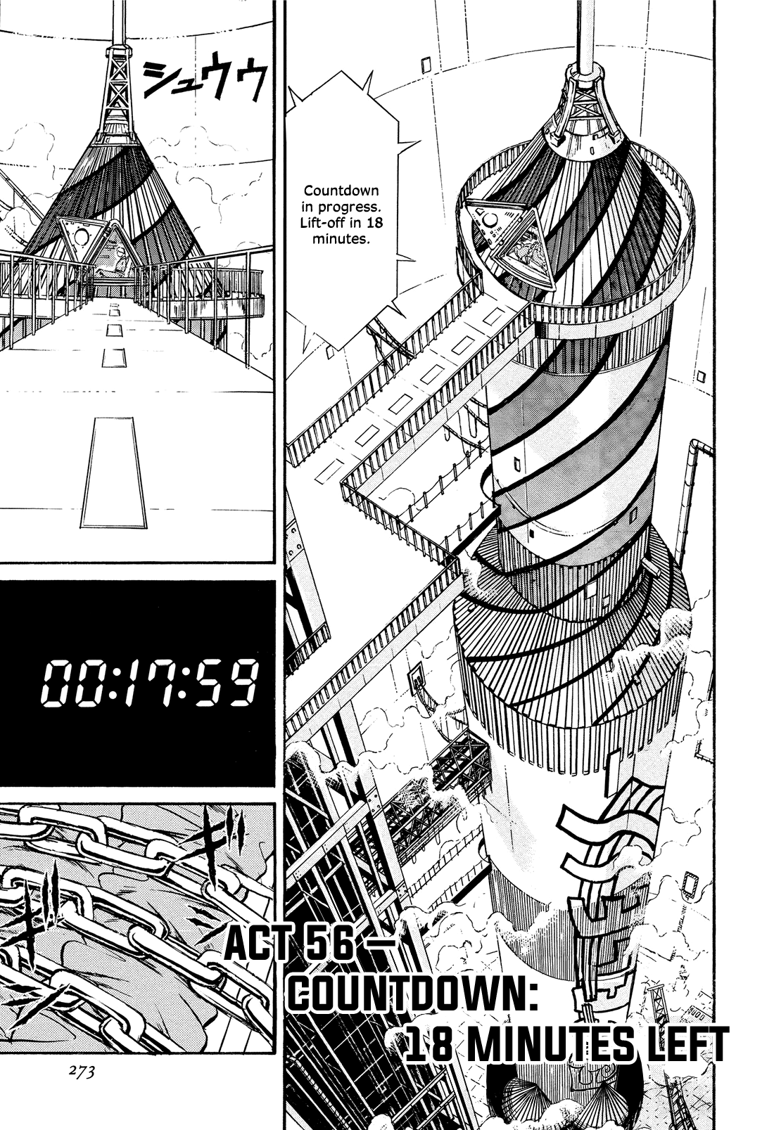 Karakuri Circus Chapter 389 page 1 - Chapter 389: Deus Ex Machina - Act 56 - Countdown: 18 Minutes Left
