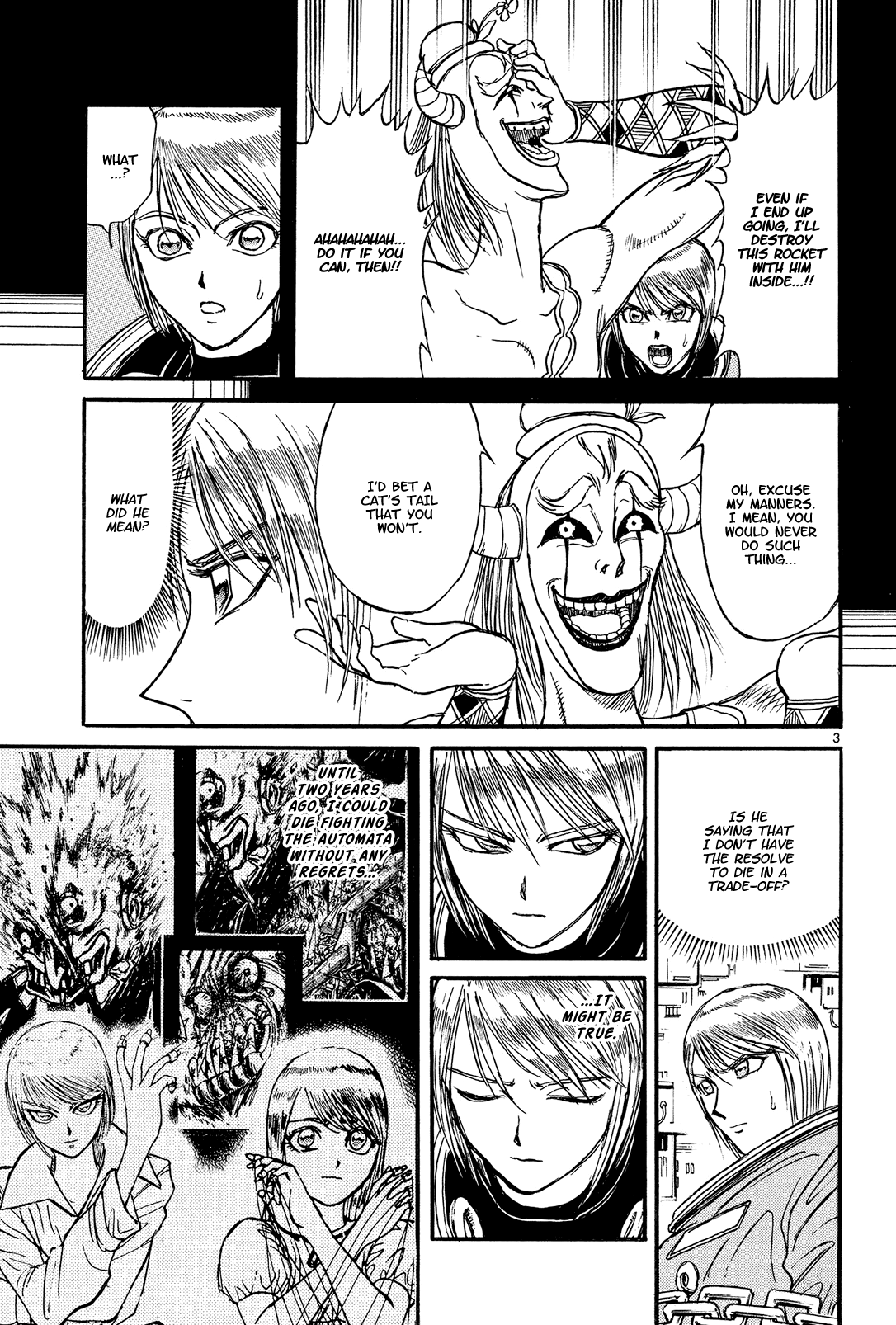 Karakuri Circus Chapter 389 page 3 - Chapter 389: Deus Ex Machina - Act 56 - Countdown: 18 Minutes Left