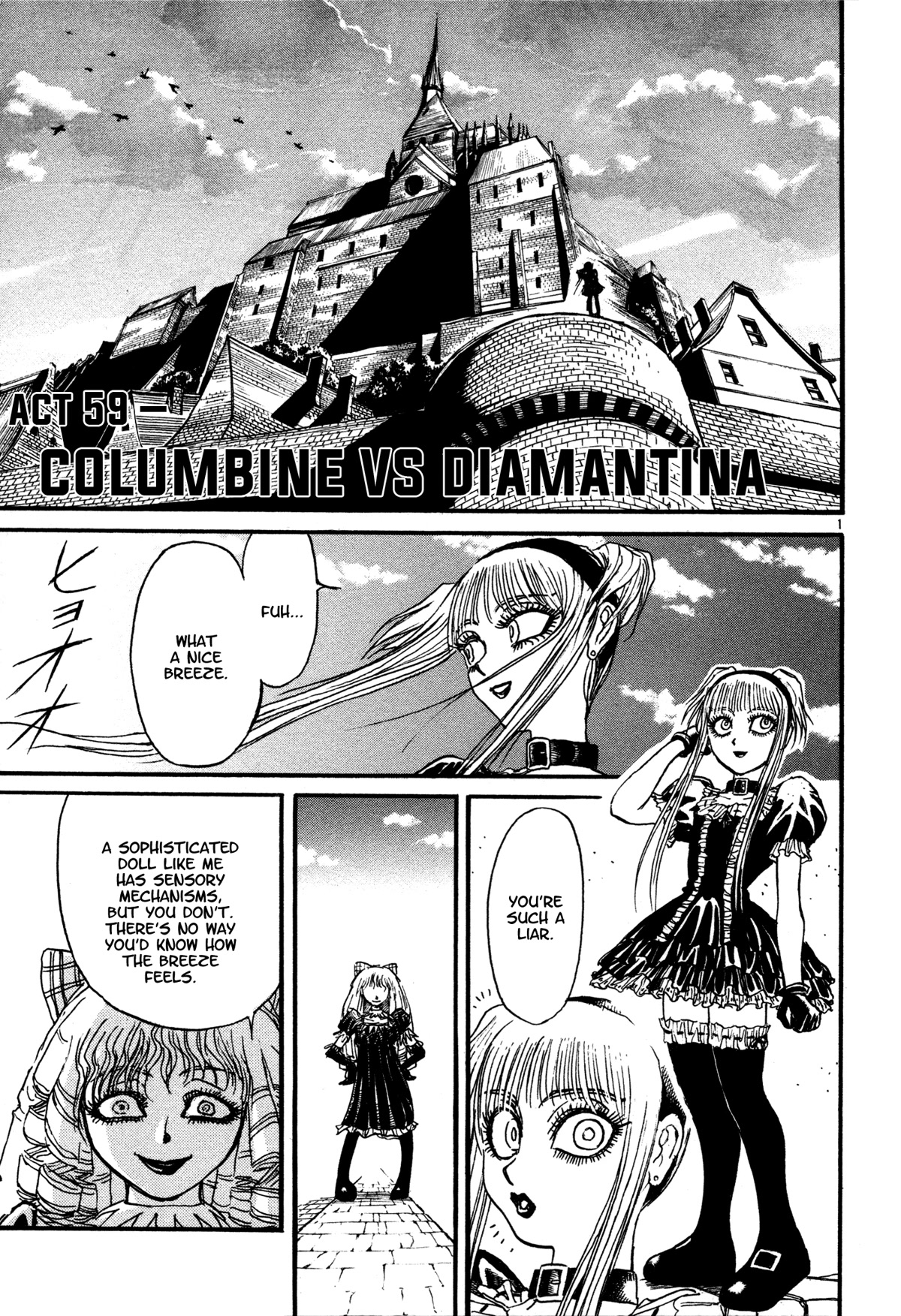 Karakuri Circus Chapter 392 page 1 - Chapter 392: Deus Ex Machina - Act 59 - Columbine vs Diamantina