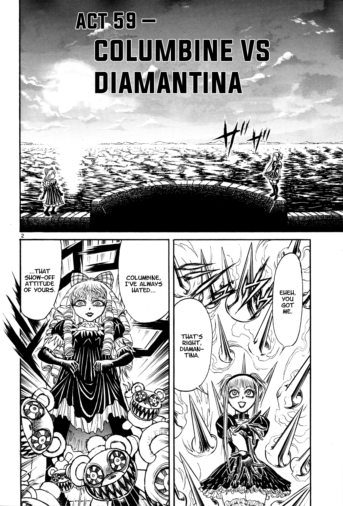 Karakuri Circus Chapter 392 page 2 - Chapter 392: Deus Ex Machina - Act 59 - Columbine vs Diamantina