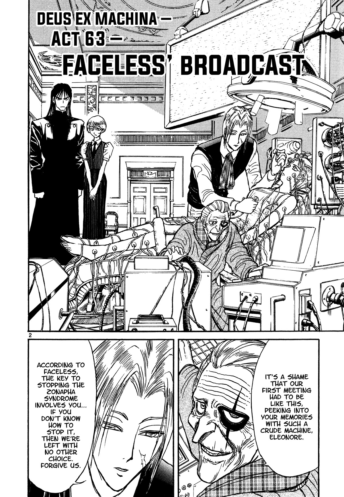 Karakuri Circus Chapter 396 page 4 - Chapter 396: Deus Ex Machina - Act 63 - Faceless' Broadcast