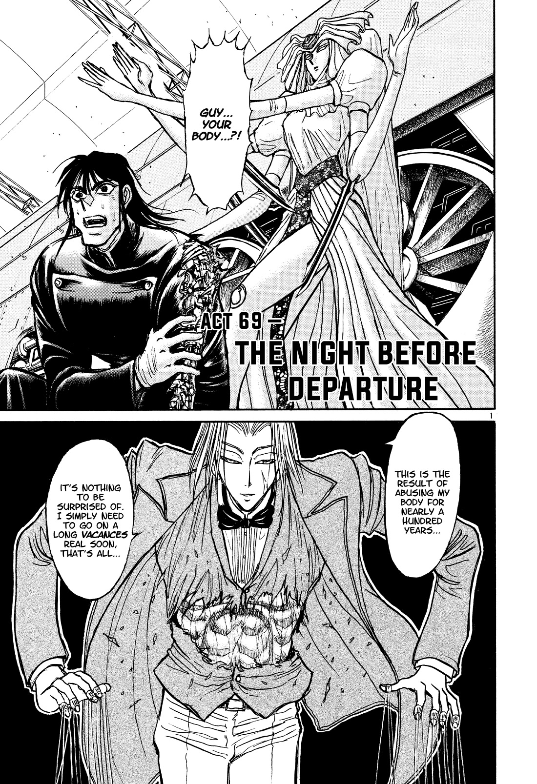 Karakuri Circus Chapter 402 page 1 - Chapter 402: Deus Ex Machina - Act 69 - The Night Before Departure