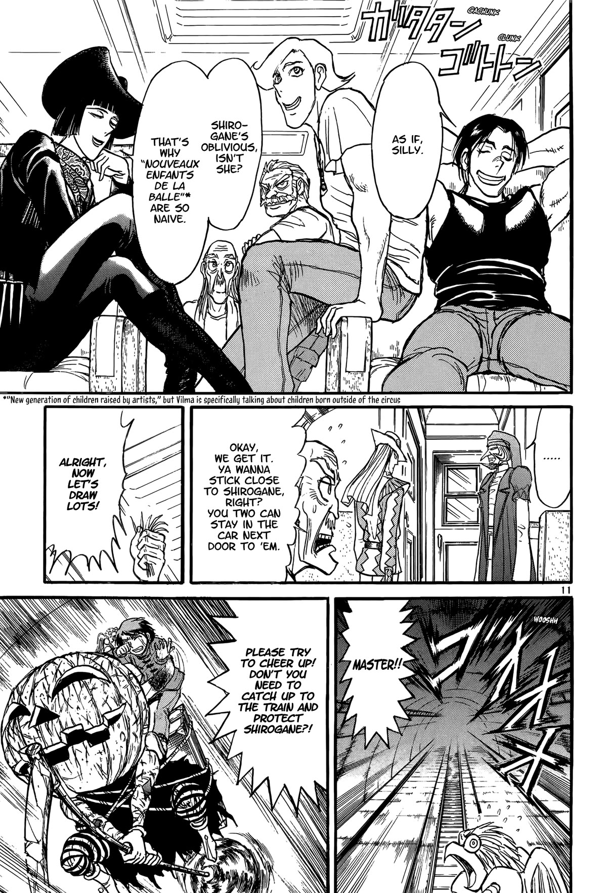 Karakuri Circus Chapter 405 page 11 - Chapter 405: Deus Ex Machina - Act 72 - Prelude to the Pursuit