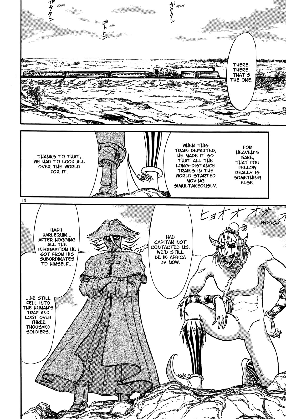 Karakuri Circus Chapter 408 page 14 - Chapter 408: Deus Ex Machina - Act 75 - Capitan Graziano Arrives
