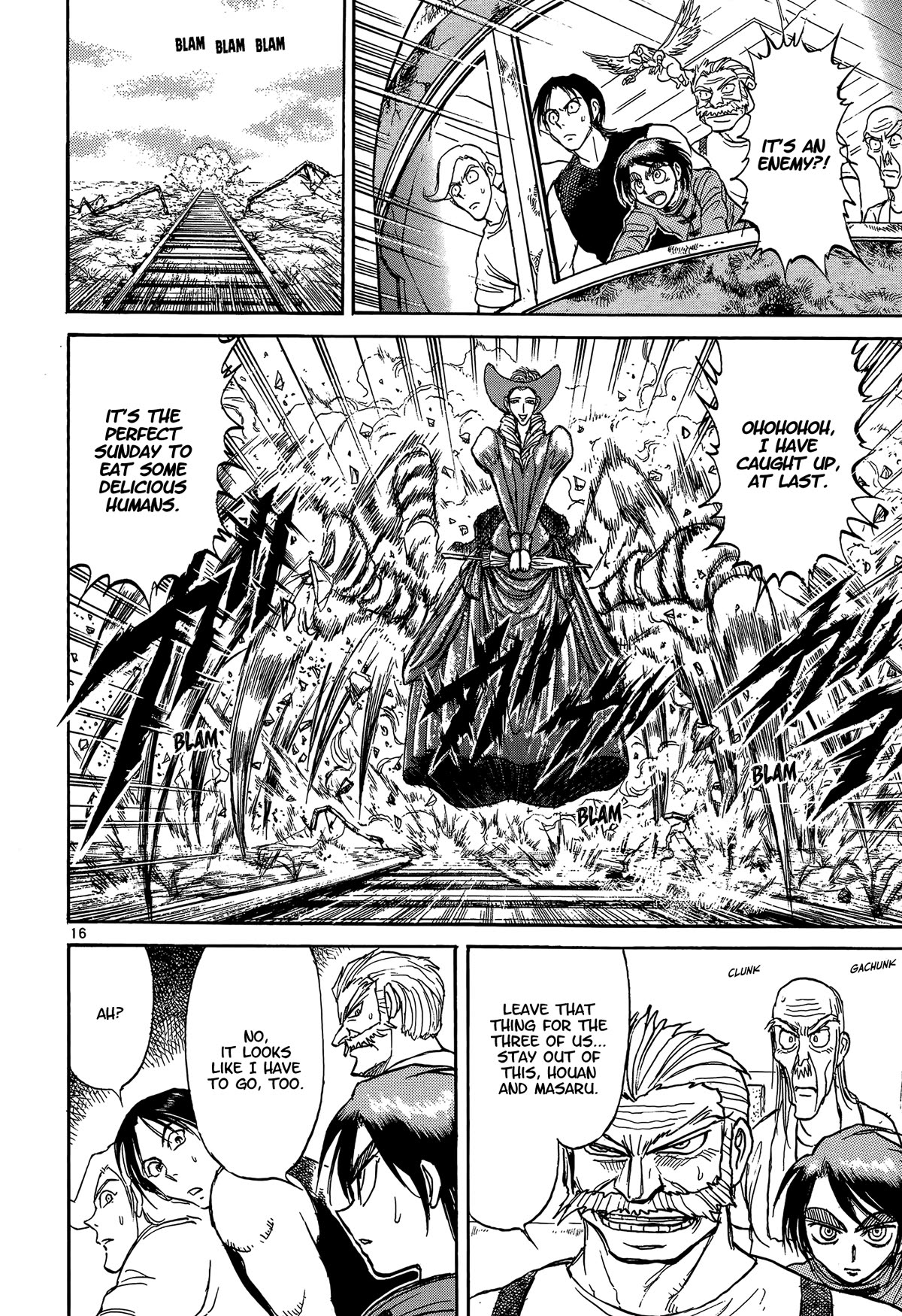 Karakuri Circus Chapter 408 page 16 - Chapter 408: Deus Ex Machina - Act 75 - Capitan Graziano Arrives