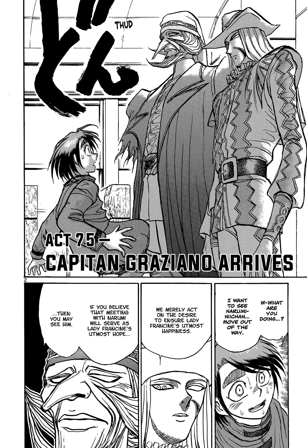 Karakuri Circus Chapter 408 page 2 - Chapter 408: Deus Ex Machina - Act 75 - Capitan Graziano Arrives