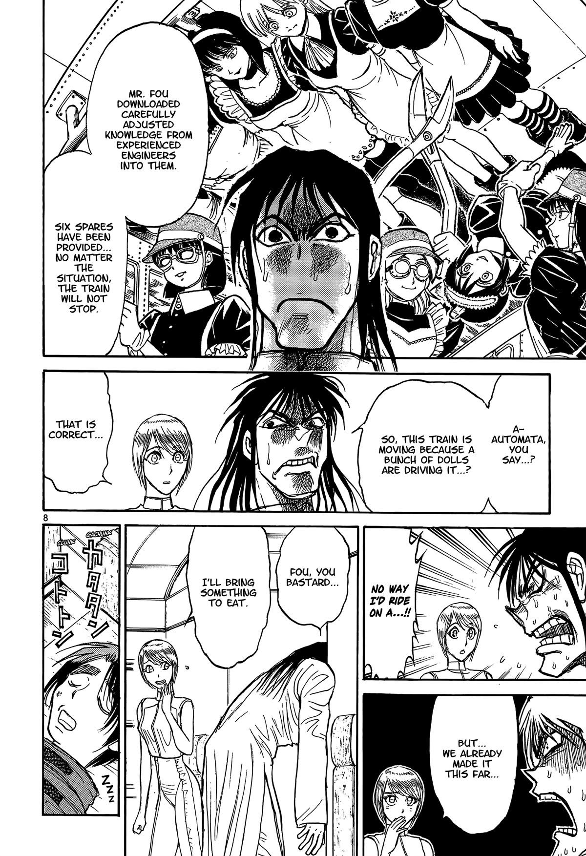 Karakuri Circus Chapter 408 page 8 - Chapter 408: Deus Ex Machina - Act 75 - Capitan Graziano Arrives