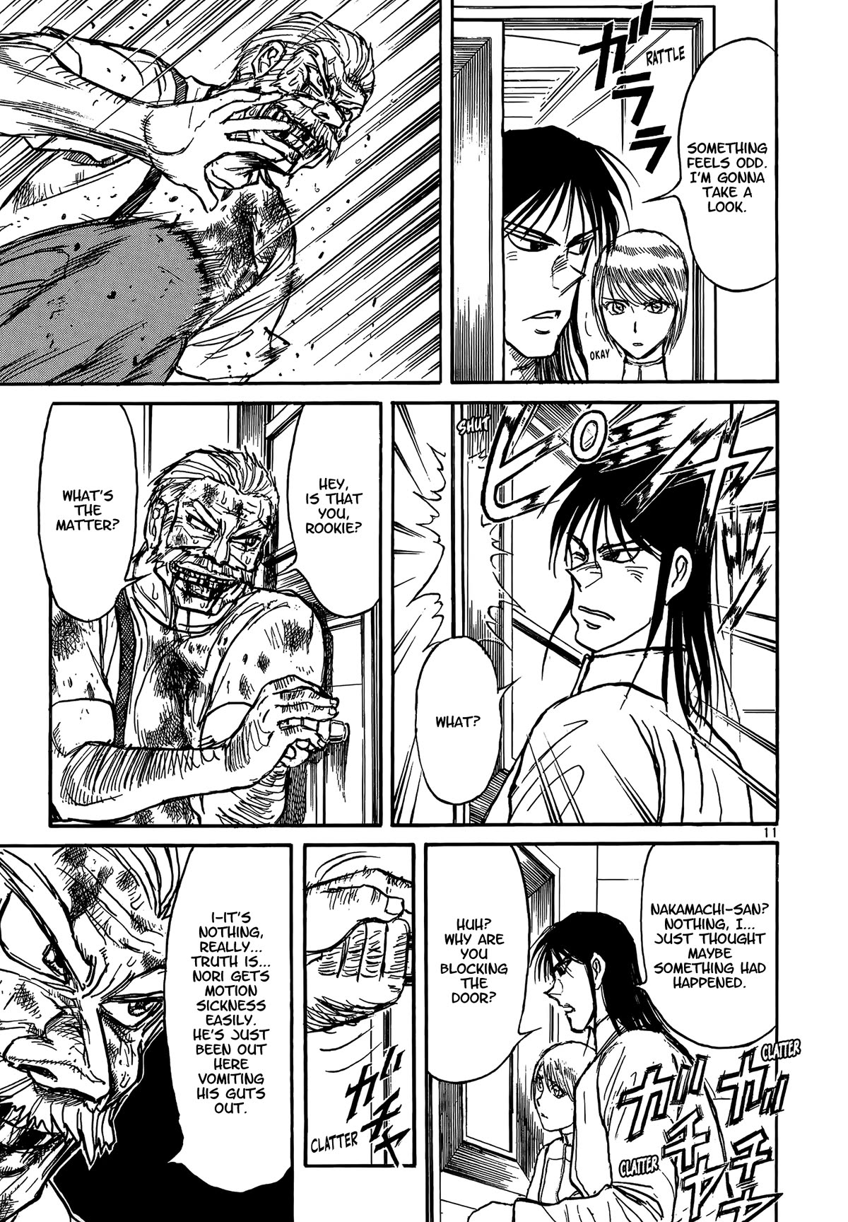 Karakuri Circus Chapter 410 page 11 - Chapter 410: Deus Ex Machina - Act 77 - Nakamachi Trio Vs. Lady Spider
