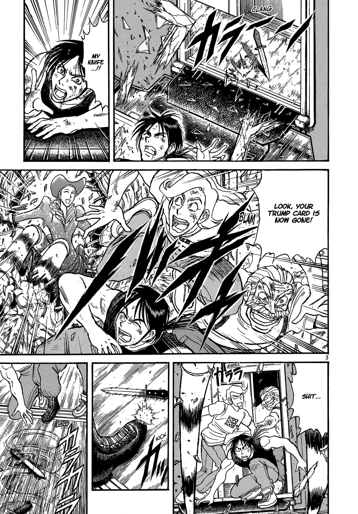 Karakuri Circus Chapter 410 page 3 - Chapter 410: Deus Ex Machina - Act 77 - Nakamachi Trio Vs. Lady Spider
