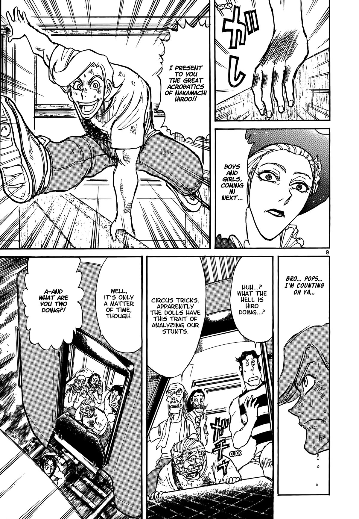 Karakuri Circus Chapter 410 page 9 - Chapter 410: Deus Ex Machina - Act 77 - Nakamachi Trio Vs. Lady Spider
