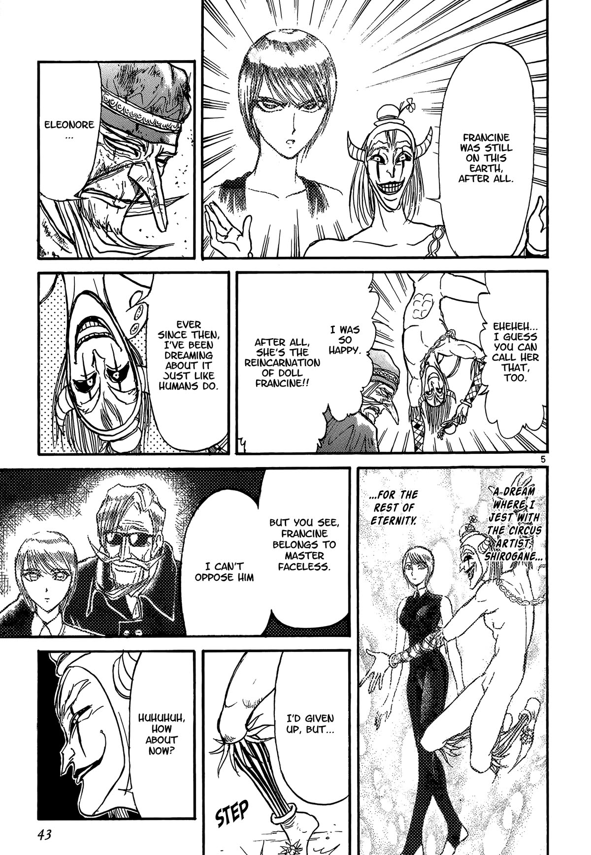 Karakuri Circus Chapter 412 page 5 - Chapter 412: Deus Ex Machina - Act 79 - Harlequin's Dance